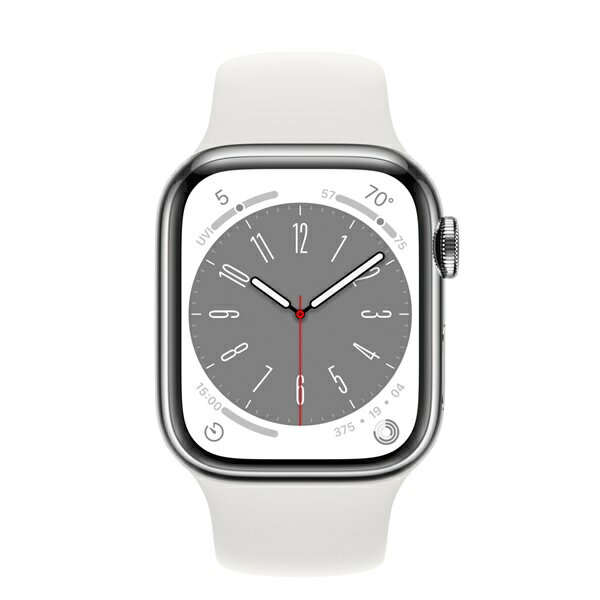 【Apple整備済製品】〈メーカー保証1年〉 Apple Watch Series8 Cellular 41mm シルバー ステンレスケース ホワイトスポーツバンド FNJ53ZP/A AW8 本体 アップルウォッチ