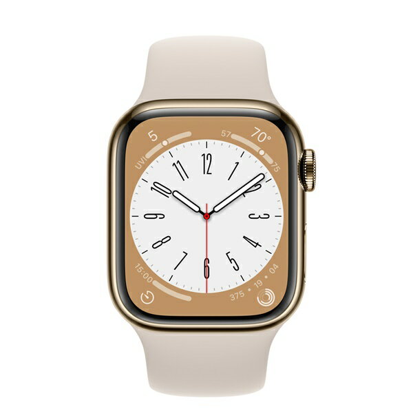 【Apple整備済製品】〈メーカー保証1年〉 AppleWatch Series8 Cellular 41mm Gold StainlessSteelCase StarlightSportBand FNJC3ZP/A AppleWatchSeries8 本体 アップルウォッチ