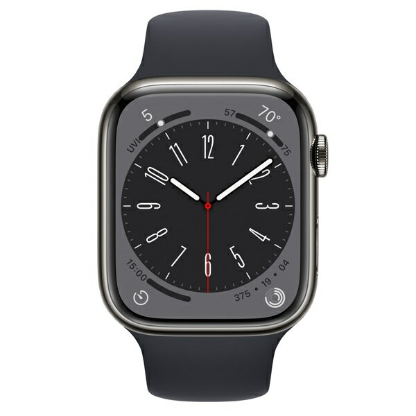 【Apple整備済製品】〈メーカー保証1年〉 Apple Watch Series8 Cellular 45mm グラファイト ステンレスケース ミッドナイトスポーツバンド FNKU3ZP/A AW8 本体 アップルウォッチ