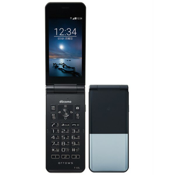 【中古】(並品)〈SIMフリー〉FUJITSU arrows ケータイ 8GB ブラック F-03L【安心保証90日/赤ロム永久保証】arrowsケータイ 本体 Android アンドロイド ガラホ