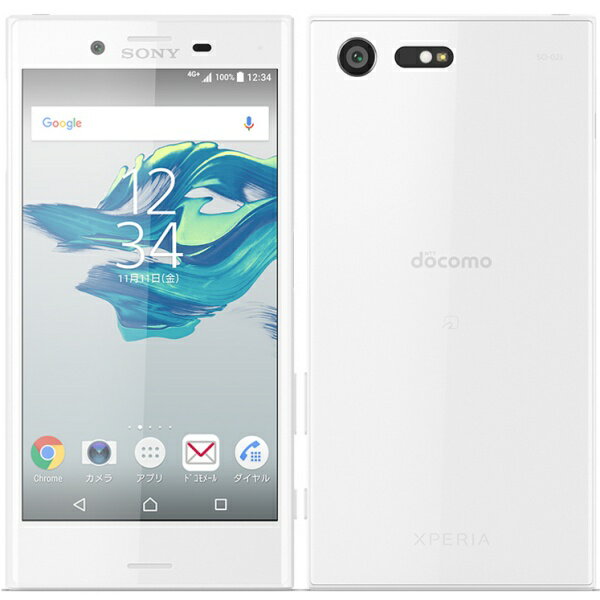【中古】(並品) docomo SONY Xperia X Compact 32GB ホワイト SO-02J【安心保証90日/赤ロム永久保証】XperiaXCompact 本体 Android アンドロイド スマホ