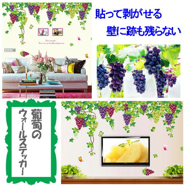 【ウォールステッカー】葡萄 ナチュラル ぶどう畑 植物 木 特大サイズ お店 カフェ リビング 玄関 トイレ 寝室 子供部屋 イベント 北欧 IKEA 壁紙 内装 剥がせる 男前インテリア キッチン 階段 ママ友 剥がし方 かっこいい おしゃれ かわいい 汚れ隠し 傷隠し 壁デコシール