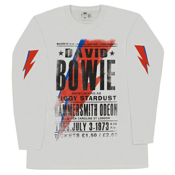 DAVID BOWIE デヴィッドボウイ Hammersmith Odeon ロングスリーブ Tシャツ WHITE