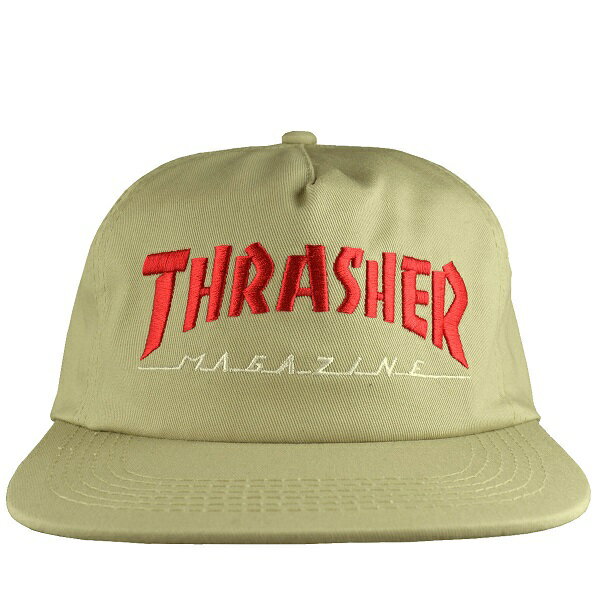 THRASHER スラッシャー Magazine Logo Two-Tone スナップバックキャップ TAN×RED USA企画