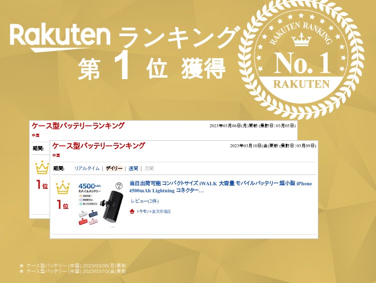 【在庫処分】モバイルバッテリー 超小型 コンパクトサイズ iWALK 大容量 iPhone 45...