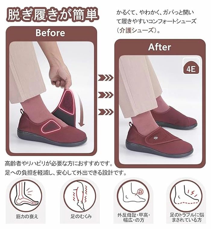 介護シューズ レディース 4e リハビリシューズ 女性用 介護 靴 滑り止め 上履き 介護用靴 婦人 高齢者 靴 室内履き 軽量 シニア 靴 レディース マジックテープ 靴 転倒予防 幅広 通気性 メッシュ 女性用 婦人靴 防臭 立ち仕事 tramonto-10026782 トラモント楽天市場店 サンプル画像2