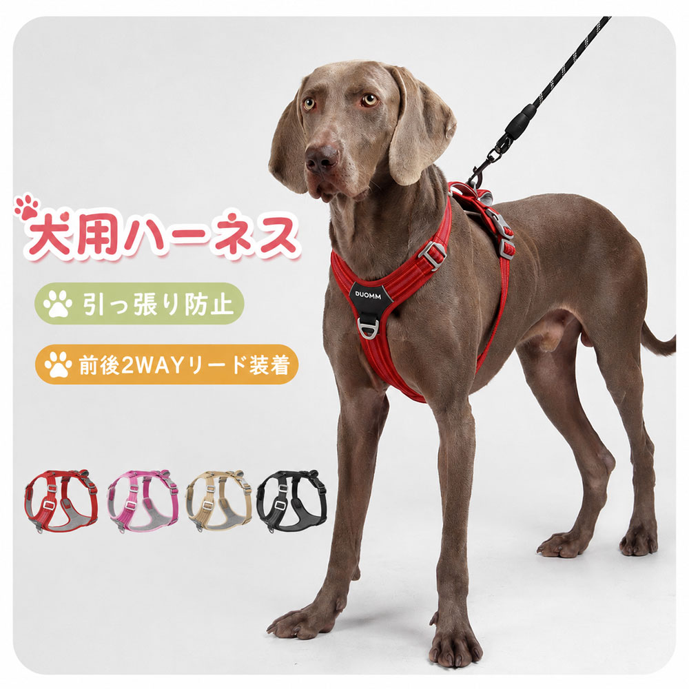 犬 ハーネス リード 犬用ハーネス 反射 引っ張り防止 抜けにくい ペット 胴輪 小型...