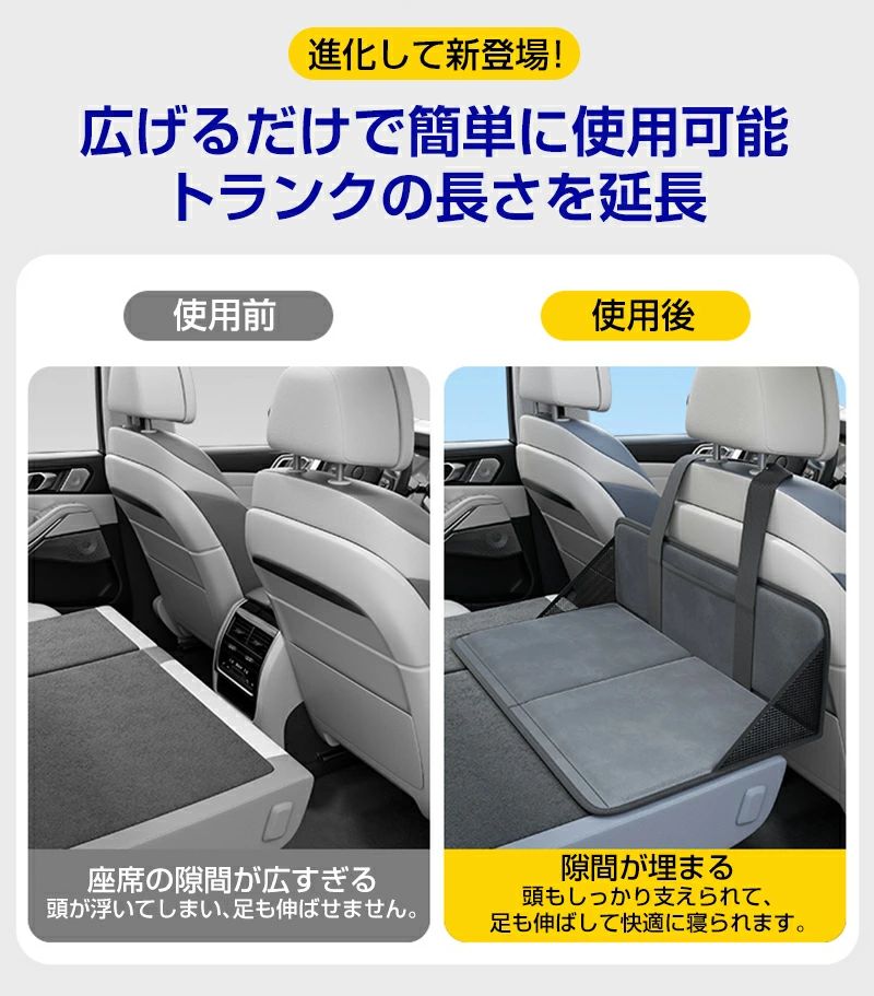 【ポイント5倍】車中泊マット 延長マット 拡張マット 車中泊 マット 後部 折りたたみ 後部座席マット アウトドア キャンプ 車載 車 折りたたみマット コ tramonto-10026840 トラモント楽天市場店 サンプル画像2