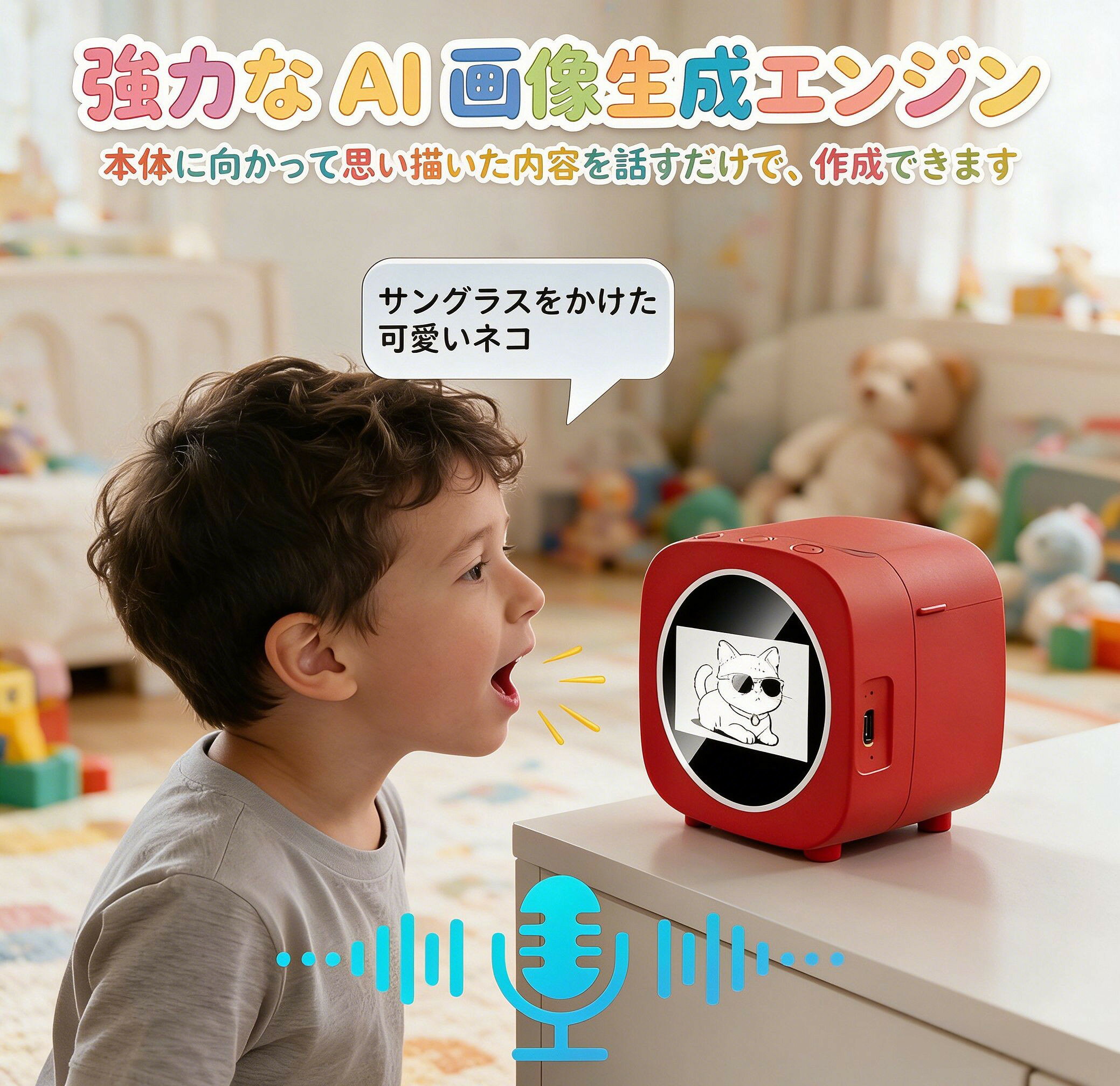 【10%オフ10.1〜10.3 】子供用 おもちゃ プリンター 知育玩具 プレゼント 音声でお絵かき AIプリンター ミニプリンター サーマルプリンター インク不要 感熱 こども おもちゃ 6スタイル イラスト 簡単 スマホ対応 アプリ 誕生日 クリスマス 男の子 女の子 ギフ 入学祝 小学生 tramonto-10028004 トラモント楽天市場店 サンプル画像3