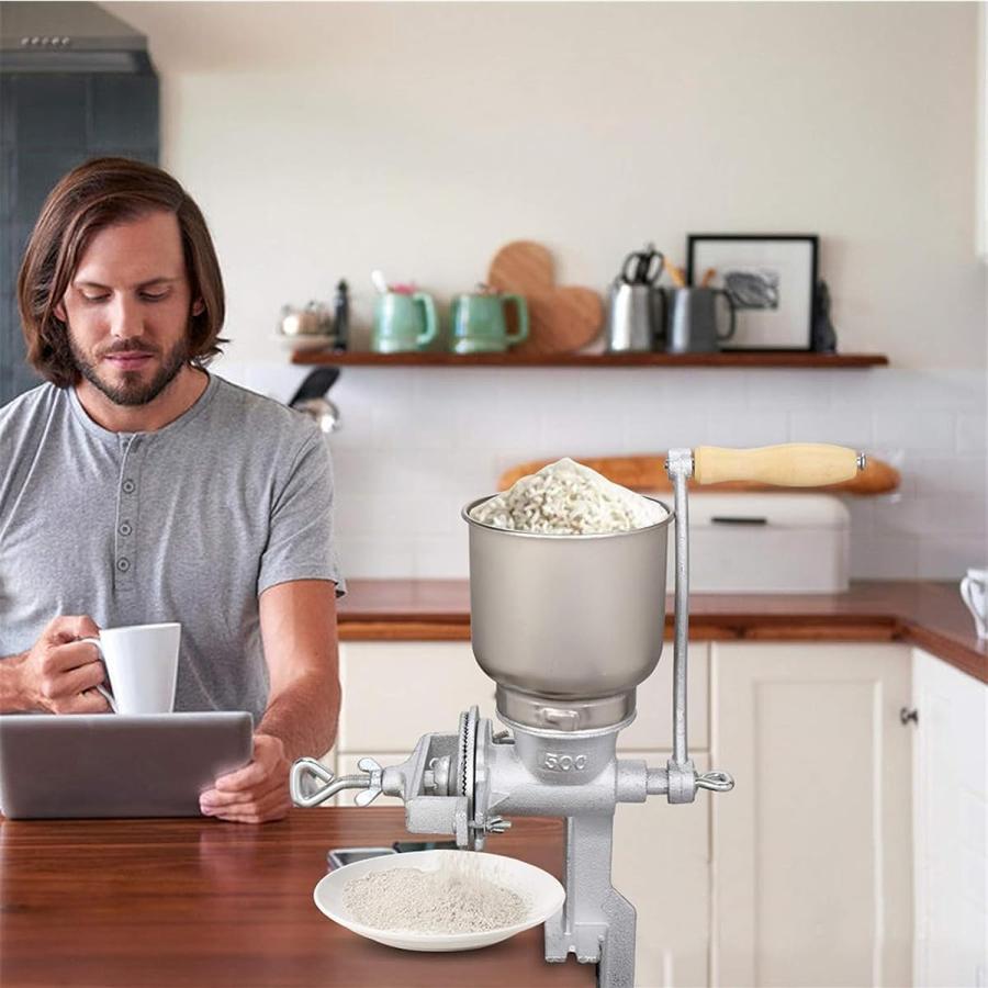 手挽き穀物製粉機 手動粉砕機 家庭用 DIY 卓上型 小型 トウモロコシ、コーヒー、ごま、小豆、大豆、米、キビ、コショウ、粗塩などの調味料用 卓上型 304#ステン tramonto-10028684 トラモント楽天市場店 サンプル画像3
