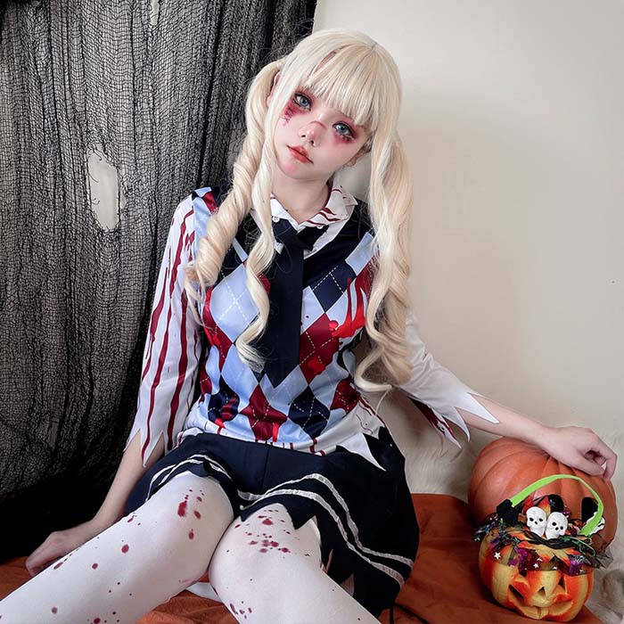 【マラソン最大1000円オフ】ハロウィン コスプレ 制服 高校生 ゾンビ 衣装 コスプレ ハロウィン 大人 衣装 イベント 仮装 パーティー 大人 ハロウィン衣装 コスプレ衣装 アニメ セクシー ゴスロリ ゾンビ セーラー服 キュート ワンピース ウェイトレス tramonto-10030347 トラモント楽天市場店 サンプル画像3