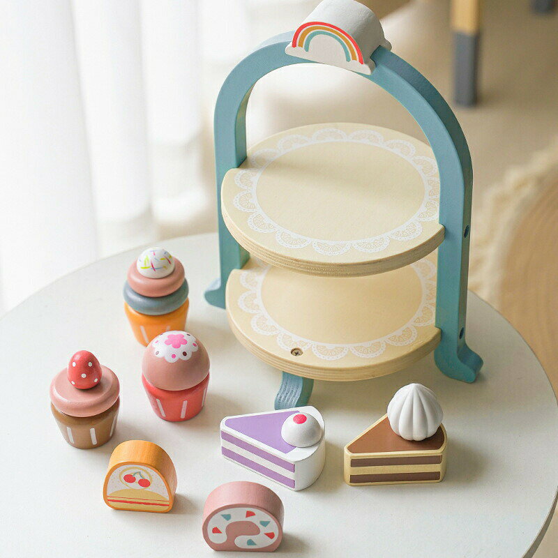 おままごと ケーキセット 木製 おもちゃ子供 男の子 女の子 キッズ ごっこ遊び アフタヌーンティーセット 木のおままごと 学習 知育玩具 親子遊び 知育玩具 食べ物認知 生活教育玩具 幼児教育 保育園 幼稚園 贈り物 誕生日 クリスマス ギフト プレゼント 入園祝い tramonto-10030627 トラモント楽天市場店 サンプル画像3