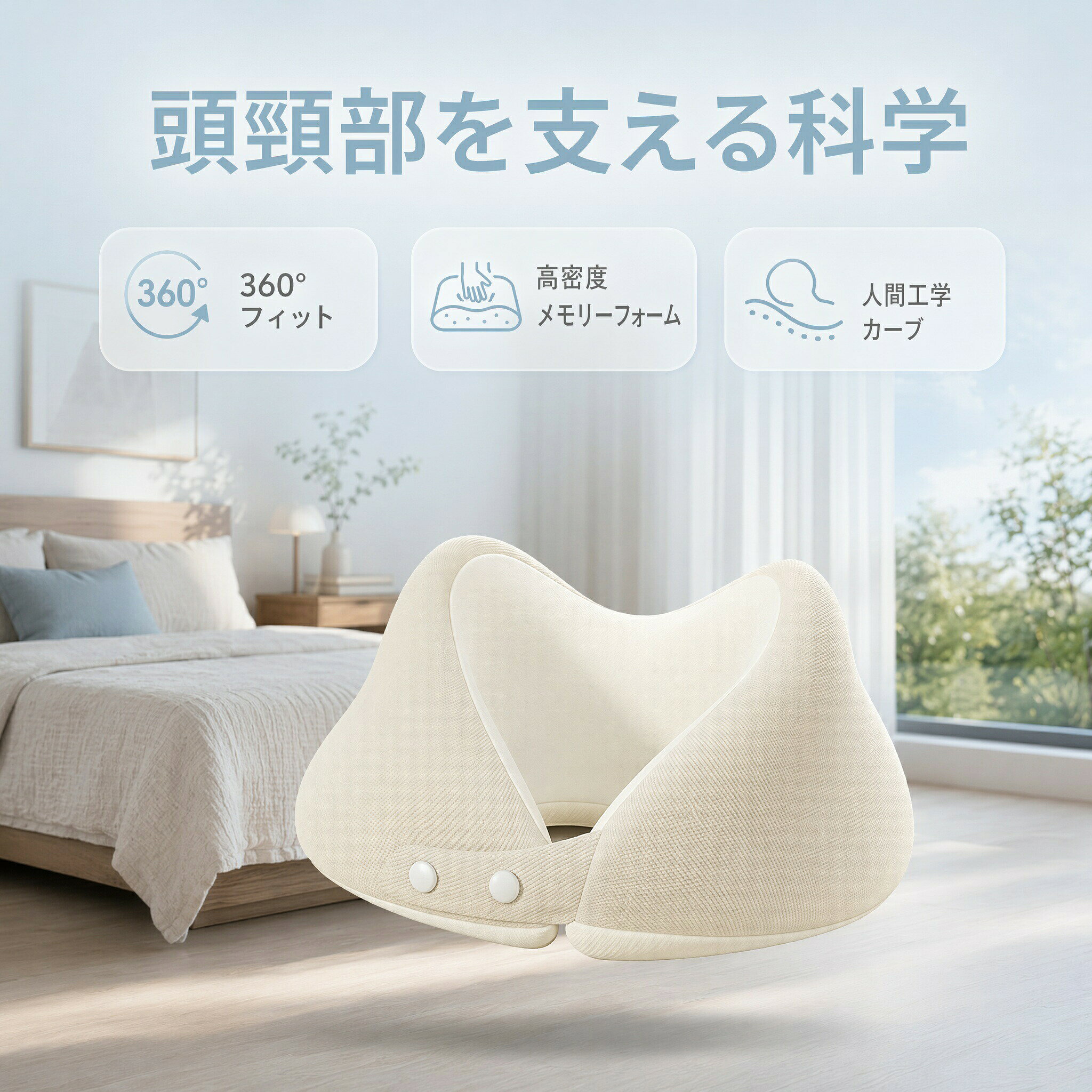 ネックピロー 飛行機 低反発 U型 トラベルピロー 携帯枕 首枕 コンパクト 折りたたみ EVA収納ケース付き 洗える カバー 人間工学 頚椎サポート 出張 旅行 新幹線 夜行バス 車中泊 仮眠 デスクワーク オフィス メンズ レディース 便利グッズ プレゼント tramonto-10032895 トラモント楽天市場店 サンプル画像3