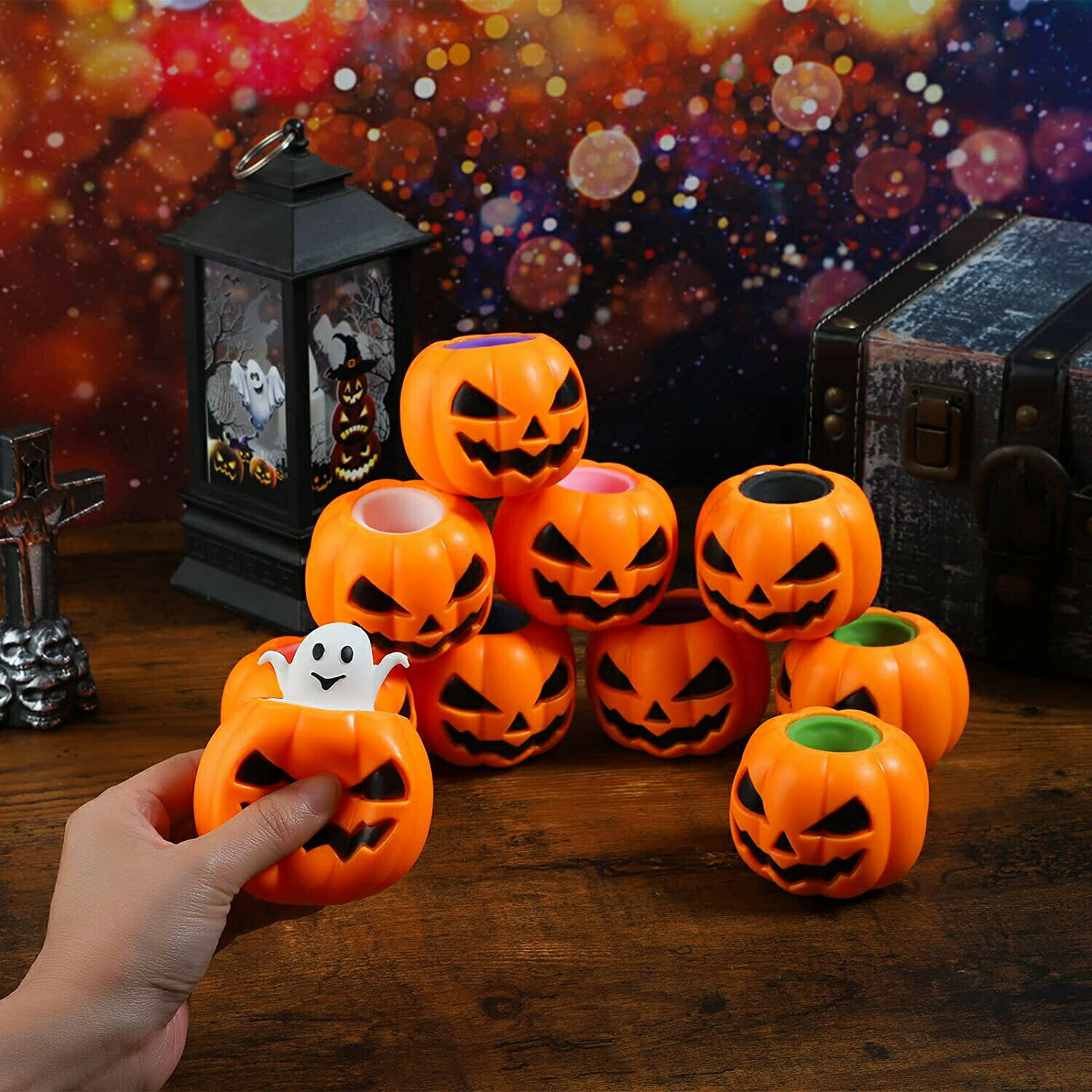 ハロウィン 飾り おもちゃ ハロウィン カボチャ 幽霊 スクイーズ玩具 減圧グッズ 12個セット シリコン 子供 仕掛け 玩具 置物 景品 仕掛け 飾り付け 装飾 ストレス解消 パーティー グッズ プレゼント ケース入り