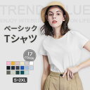 Tシャツ レディース 半袖 ゆったり カジュアル おしゃれ 大きいサイズ トップス カットソー 汗染み防止 コットン 綿100% 綿 クルーネック シャツ 男 ...