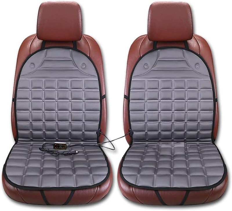 樂天商城 - カーシート ヒーター 運転席&助手席2掛けタイプ ホットカーシート 12v車用 シートヒーター 車用 即暖 シートヒーター シートカバー シガーソケット 座席ヒートクッション 取付簡単 運転席 助手席 後部座席 防寒対策 暖房