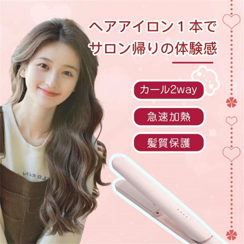 ヘアアイロン ミニ ストレート アイロン 両用アイロン 髪質保護 2way 4段階温度調整 ストレート カ ール やけど防止 セラミックプレート マイナスイオン ヘアーアイロン すとれーとあいろん こて コテ 美容師 ポーチ 持ち運び 旅行 旅行用 ストレートアイロン