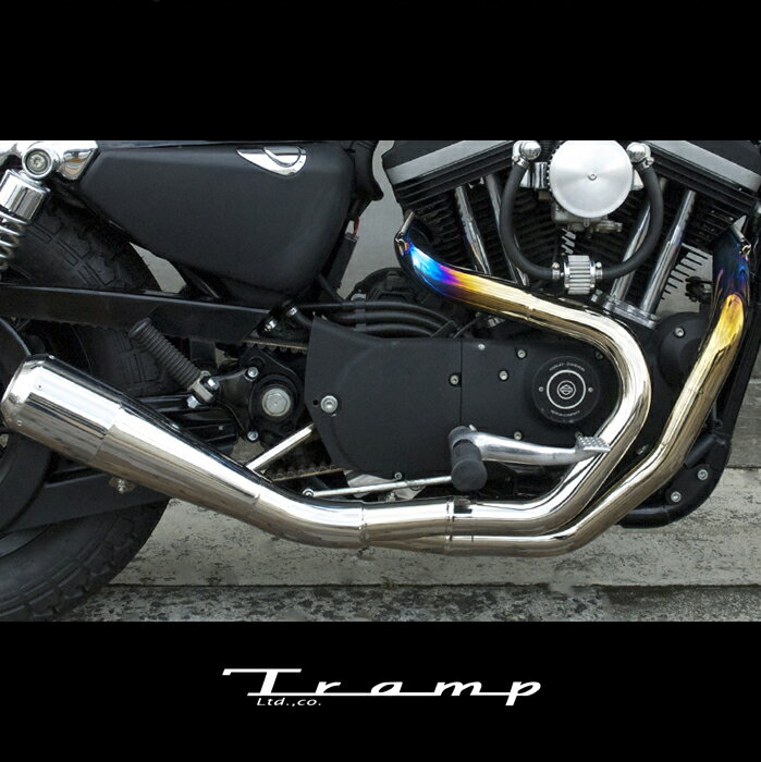 TRAMP CYCLE トランプサイクル マフラー　スポーツスター 07〜13モデル用 /Fulltitanium Muffler 2in1 Natural/ナチュラルタイプ TMF-056E ハーレーダビッドソン 社外品　HARLEY DAVIDSON 送料無料