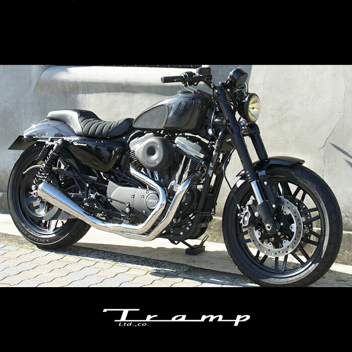 TRAMP CYCLE トランプサイクル マフラー　スポーツスター XL2014年以降用 /Fulltitanium Muffler 2in1 Natural/ナチュラルタイプ TMF-060E ハーレーダビッドソン 社外品　HARLEY DAVIDSON 送料無料 2