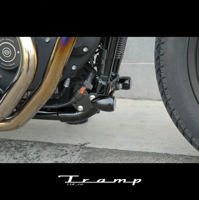 TRAMP CYCLE トランプサイクル フロントボトムマウントブラケット/Front Bottom Mount Bracket XL用スポーツスター04年〜モデル (XL1200Xとフォワードコントロールステップ装着車は除く)社外品ウィンカー取付け用 オフセットタイプ ターンシグナル取付穴経：8mm TOT-031-OF 2