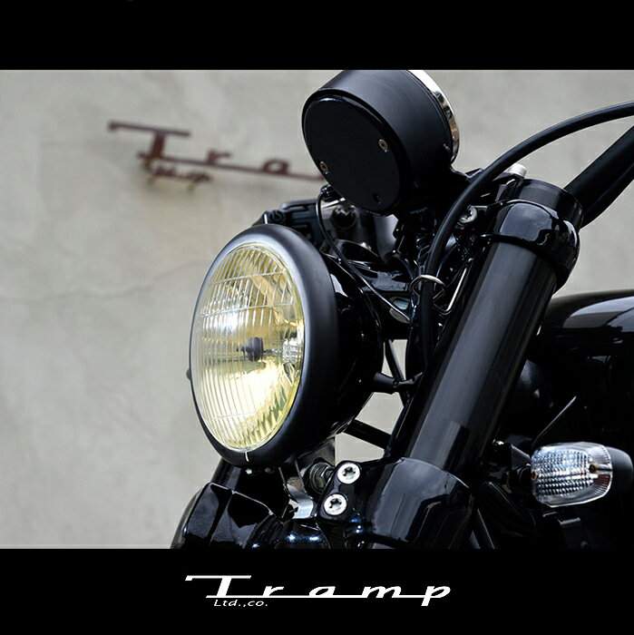 TRAMP CYCLE トランプサイクル /バブルトップタイプ　ヘッドライトレンズ (イエロー)【TB-009SP】Bubble Top Head Light Lens /ショベル スポーツスター/FX系/ダイナ系 ハーレーダビッドソン 社外品HARLEY DAVIDSON 1