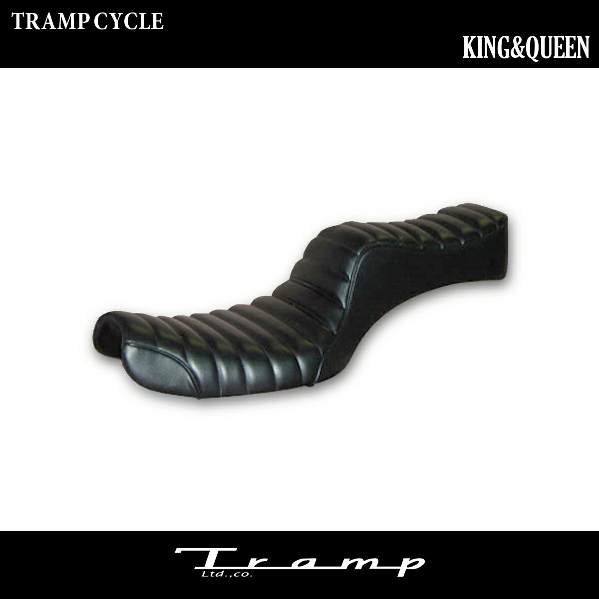 TRAMP CYCLE トランプサイクル /　キング＆クイーンシート　ステッチタイプ　ゲル入り【TSE-013-GEL】スポーツスター 2007年〜2009年 　King＆Queen　GEL　/ ハーレーダビッドソン 社外品　HARLEY DAVIDSON送料無料