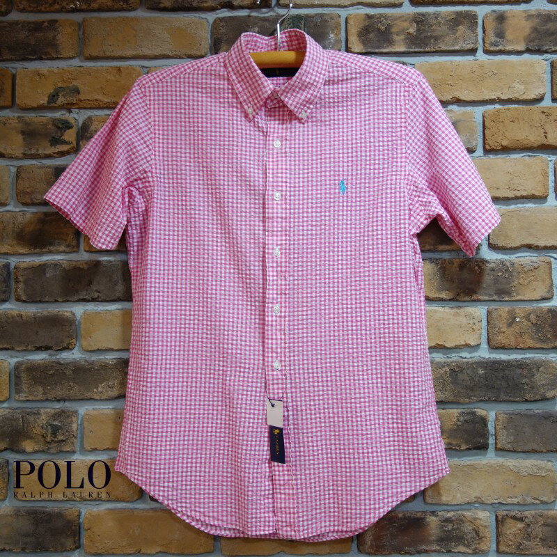 Polo Ralph Lauren シアサッカー半袖ボタンダウンギンガムチェックシャツ ポロラルフローレン