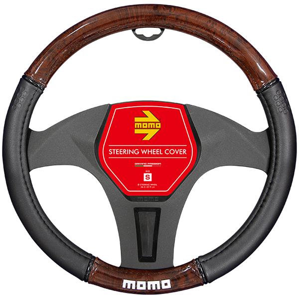 樂天商城 - LUXURY WOOD ラグジュアリーウッド MOMO モモ ハンドルカバー ステアリングカバー ITALY イタリア ミラノSサイズ ブラウンウッド