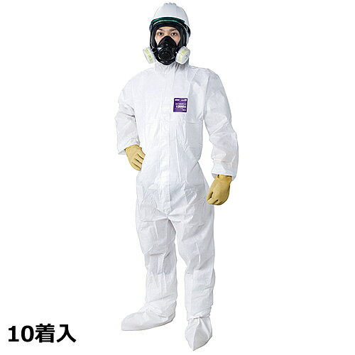 商品名 マイクロガード1500A　防護服/保護服 保護服タイプ つなぎ服 メーカー 重松製作所（シゲマツ） 仕様 袖口ゴム入り 裾口ゴム入 フードゴム入 胴回りゴム入 ファスナー部を防護するフラップ付 ファスナーのスライダー（つまみ）が2個付 上下どちらからでも開閉可能 サイズ 身　　長 胸　　囲 S 164cm〜170cm 84cm〜92cm M 170cm〜176cm 92cm〜100cm L 176cm〜182cm 100cm〜108cm XL 182cm〜188cm 108cm〜116cm 2XL 188cm〜194cm 116cm〜124cm 3XL 194cm〜200cm 124cm〜132cm マイクロガード1500A　防護服/保護服（重松製作所/シゲマツ） 微粒子からの防護と優れた通気性。 MG1500Aは石綿を取り扱う作業や一般的なメンテナンス、ビス清掃などに係る作業者のためにデザインされています。 人体に有害な石綿繊維の大きさは、通常3〜5μmです。 MG1500Aに使用されているSMSの生地は、3.0μm以上の微粒子に対するろ過材が、100％であることが証明されています。 MG1500Aの構造は、全漏れ率7%以下を保証しています。これはタイプ5（微粒子防護用密閉服）の規格漏れ率15%を十分に満たしています。 MG1500Aは、高いろ過性能と低い漏れ率により、作業者を微粒子から防護します。 微粒子やミストからの防護に優れています。 あごの部分の露出を防ぐ、面ファスナー付き。 身体の全部又は大部分を防護する化学防護服。 化学物質が直接皮膚にばく露又は接触せず、かつ、内部へ侵入しない構造の全身化学防護服。 PP（ポリプロピレン）製使い捨て式。 ※ヘルメット、マスク、手袋、シューズカバーは別売り ▲適合規格 JIST8115　タイプ5　 微粒子防護用密閉服 JIST8115　タイプ6　 ミスト防護用密閉服
