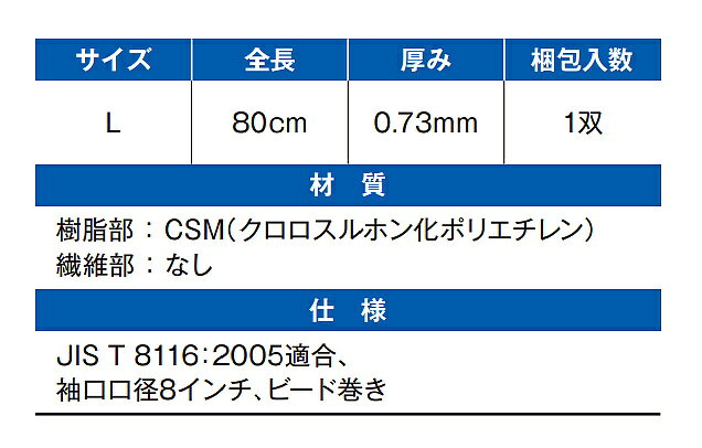 ダイローブ グローブボックス用化学防護手袋 GBC-1EX (1双) 耐酸・耐アルカリ用 裏...