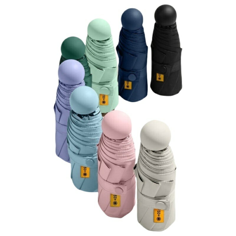 Rakuten - 2点セット 超軽量ポケット傘 晴雨兼用折りたたみ傘 UPF50+ UVカット 5段折りたたみ 6本骨 ミニ傘 携帯便利 レディース メンズ おしゃれ日傘 コンパクト傘 レディース 紫外線対策 日焼け防止