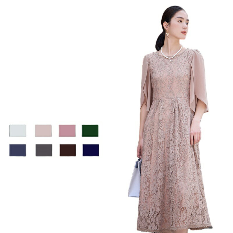 レースワンピース結婚式ドレスフォー...