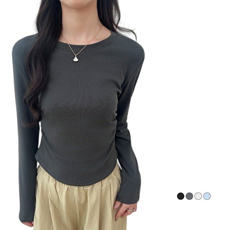 Rakuten - レディース アンダーシャツ 長袖 Uネック 無地 tシャツ スリムフィット インナー カットソー 大人可愛い カットソー 長袖Tシャツ シャツ インナーシャツ 伸縮性 ルームウェア 部屋着