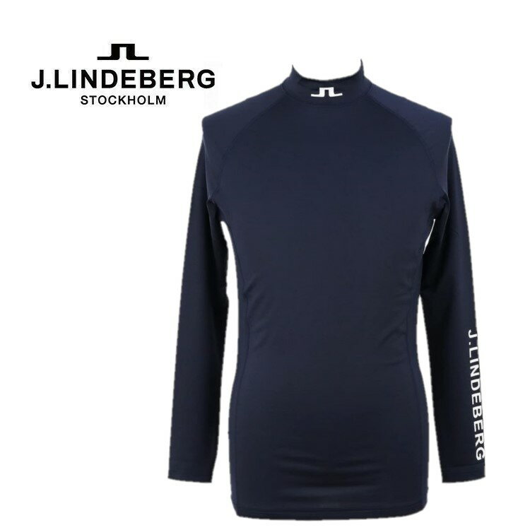 23春夏 J.LINDEBERG Jリンドバーグ メンズ ソフトコンプレッション長袖インナーシャツ 071-28312 ハイネック モックネック アンダーウェア ストレッチ ラグラン袖