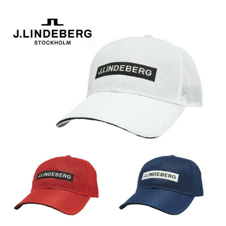 【エントリーでポイント5倍！7月1日9:59まで】22春夏 Jリンドバーグ J.LINDEBERG メンズ メッシュ キャップ 08356301 軽量 ボックスロゴ 冷感 ポリエステル