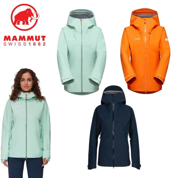 【15日抽選で100%Pバック＆全品5倍】23秋冬 MAMMT マムート レディース Crater HS Hooded Jacket Women 1010-27710 ジャケット 防水 ゴアテックス 3レイヤー ハードシェル パーカー フード付き 登山 アウトドア