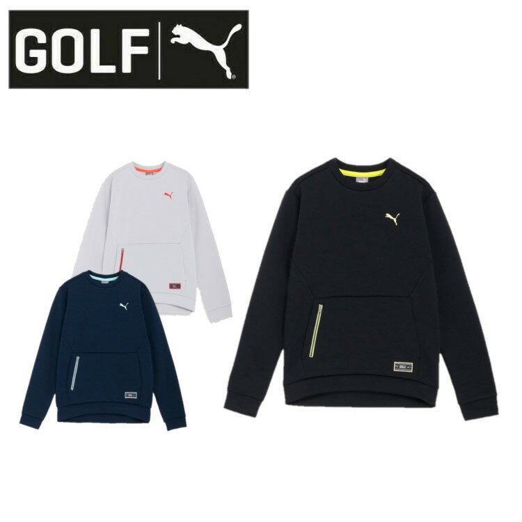 【20日限定抽選で100%Pバック】PUMA GOLF プーマゴルフ メンズ ストレッチ スローガン ロゴ クルー スウェット 624909 長袖 カンガルーポケット シンプル ストレッチ【お宝】