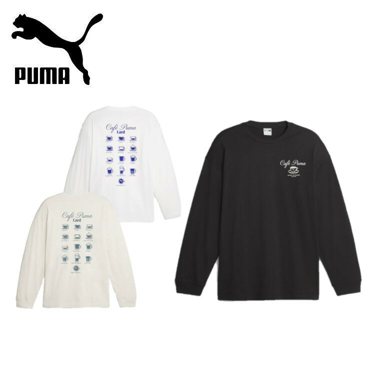 【10日抽選で100%Pバック＆全品5倍】PUMA プーマ メンズ CAFE PUMA カフェ プーマ 長袖 Tシャツ 625243 プルオーバー リラックスフィット バックプリント リブ【お宝】のサムネイル