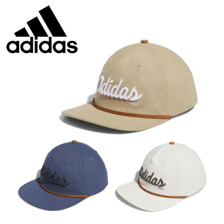 アディダス 【5日と10日は抽選でP100％バック＆P10倍】24春夏 adidas GOLF アディダス ゴルフ メンズ リネン 5パネル キャップ KOX92 帽子 フリーサイズ 綿100% カジュアル ギフト プレゼント