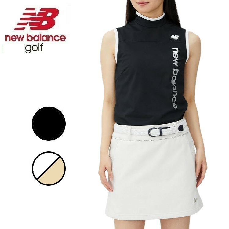 24春夏 New balance Golf ニューバランス ゴルフ レディース マイクロピケ スリーブレスモックネックPO SP 4166506 トップス ノースリーブ UVカット 吸汗速乾 ストレッチ