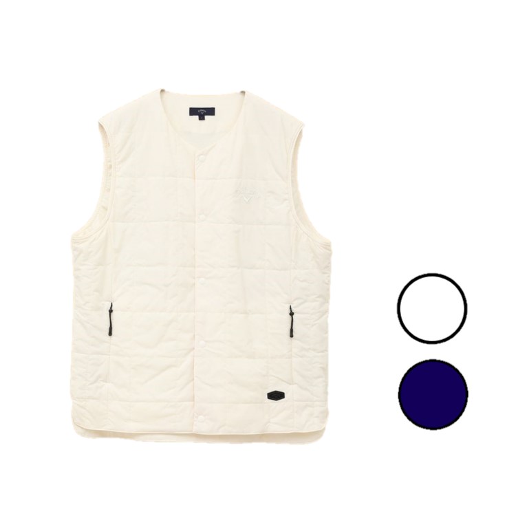 24秋冬 キャロウェイ Callaway メンズ ストレッチナイロンタフタ中綿撥水ベスト c24216101 薄中綿 羽織 フリース ストレッチ 撥水性