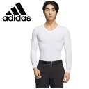 【マラソン期間中エントリーでP5倍】25春夏 アディダスゴルフ adidas golf メンズ バックメッシュ Vネック ベースレイヤー KVH12 吸汗速乾 ストレッチ UPF50+ UV対策 アンダーウェア