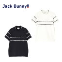 25春夏 ジャックバニー Jack Bunny!! by PEARLY GATES レディース リサイクルポリエステル半袖モックネックニットプルオーバー 517...