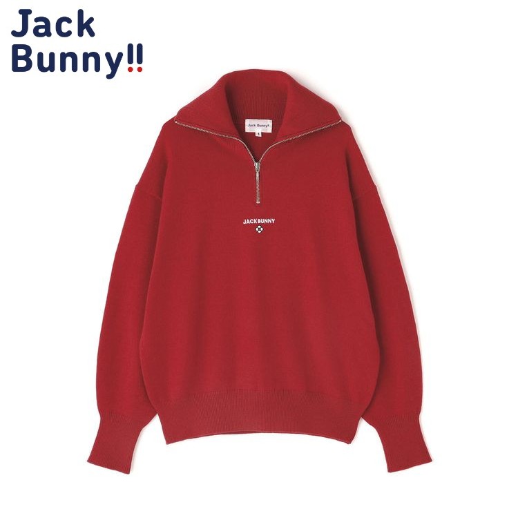 【全品ポイントUP中】 25秋冬 ジャックバニー Jack Bunny!! by PEARLY GATES レディース 【ドラえもん】ダブルジャガードハーフジップニットプルオーバー 2635270068 セーター