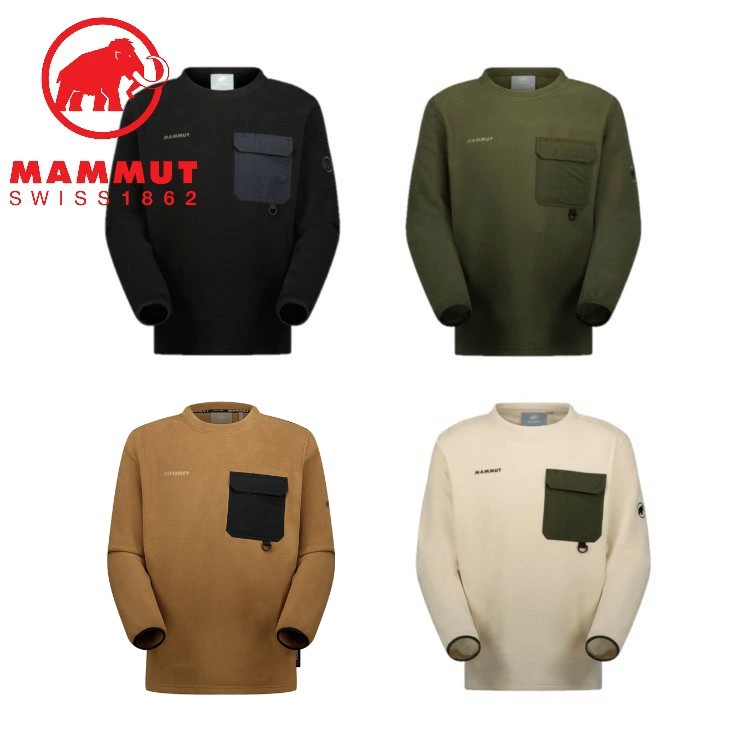 【全品ポイントUP中】 25秋冬 マムート MAMMUT メンズ ムーンストーン ハイブリッド ミッドレイヤー クルーネック アジアンフィット 1014-05840 薄手 フリース アウトドア 登山 キャンプ
