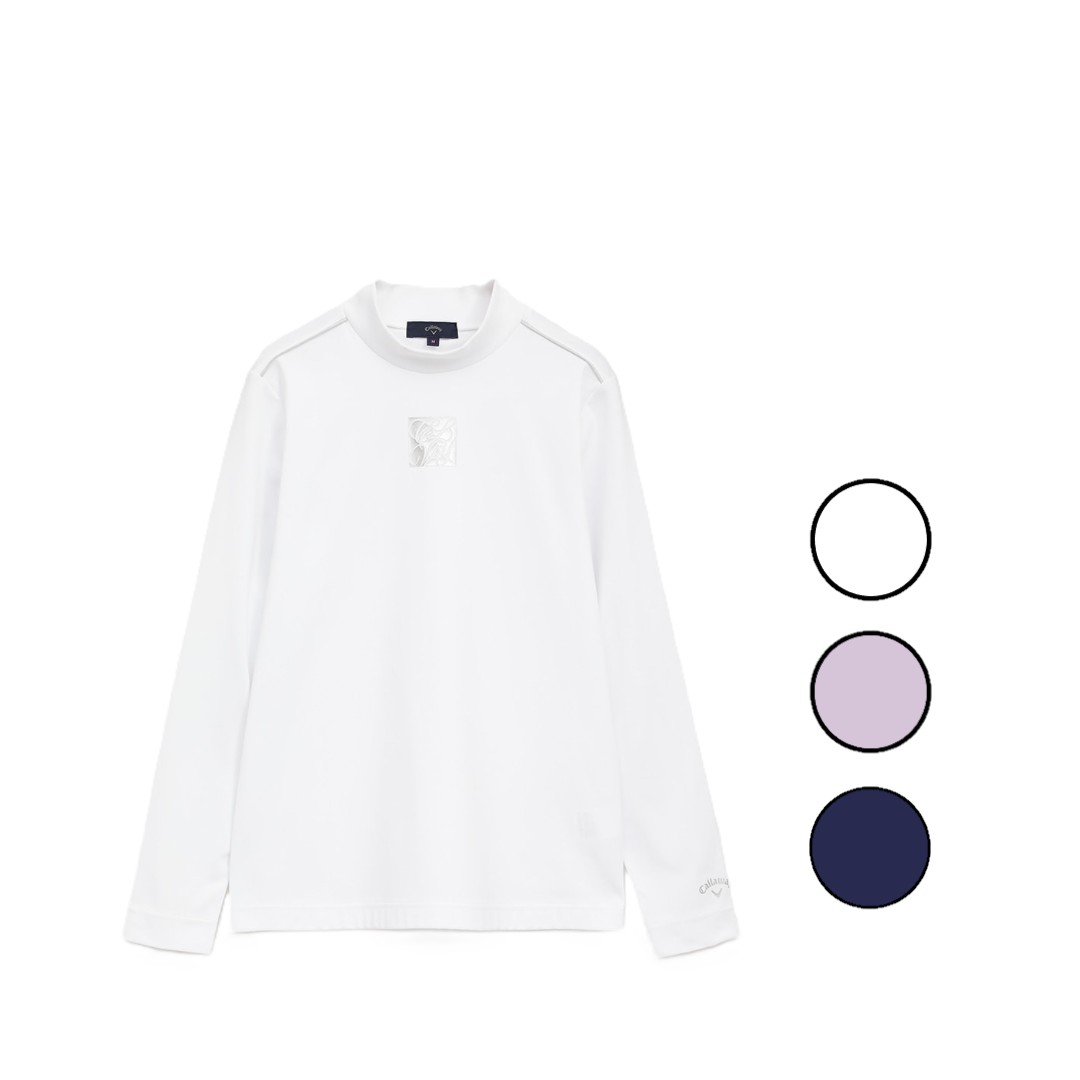 【全品ポイントUP中】 25秋冬 キャロウェイ CALLAWAY レディース ポリエステルスムース長袖モックネックシャツ c25233201 トップス ロンT 無地 UVカット UPF30