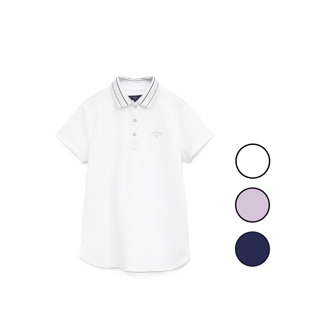 【全品ポイントUP中】 25秋冬 キャロウェイ CALLAWAY レディース オニカノコ半袖ポロシャツ c25234200 トップス ラメ 無地 UVカット UPF15