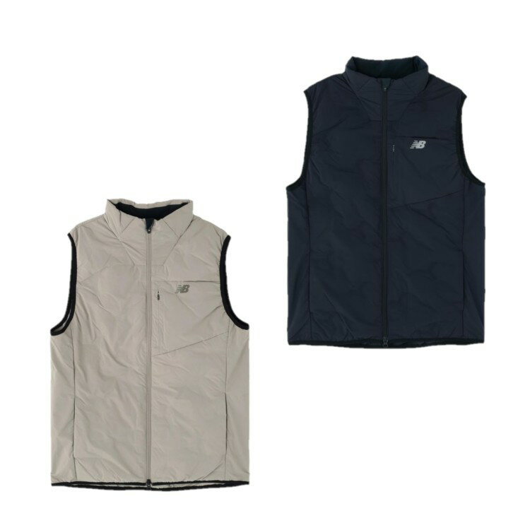 25秋冬 ニューバランス ゴルフ New balance Golf メンズ 撥水 ストレッチ ライトダウン フルジップ ベスト 5258001 アウター ノースリーブ ダウン 中綿 ストレッチ 軽量 防寒 保温