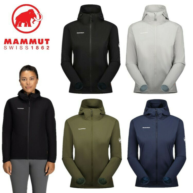 【15日限定P10倍 抽選で100 Pバック】24春夏 MAMMUT マムート レディース GRANITE SO Hooded Jacket AF Women 1011-00332 ソフトシェル ジャケット 撥水 パーカー フード