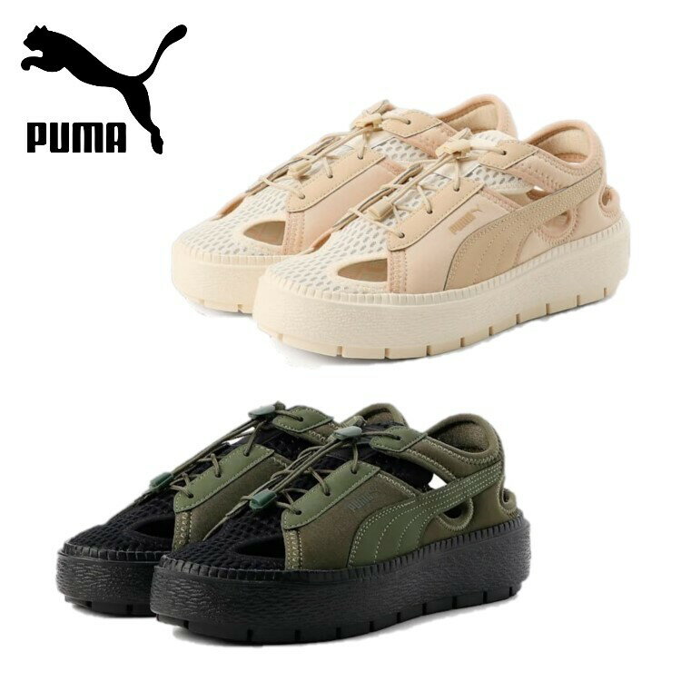 23春夏 PUMA プーマ レディース バスケット プラットフォーム トレース ライト ミュール ウィメンズ スニーカー 382872 サンダル 厚底 軽量 高クッション性 メッシュ素材 通気性 ネオプレーンのサムネイル